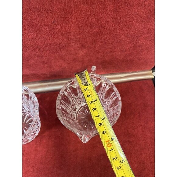 Vintage Glass Crystal Diamond Point Cream and Sugar Set - Picture 9 of 9